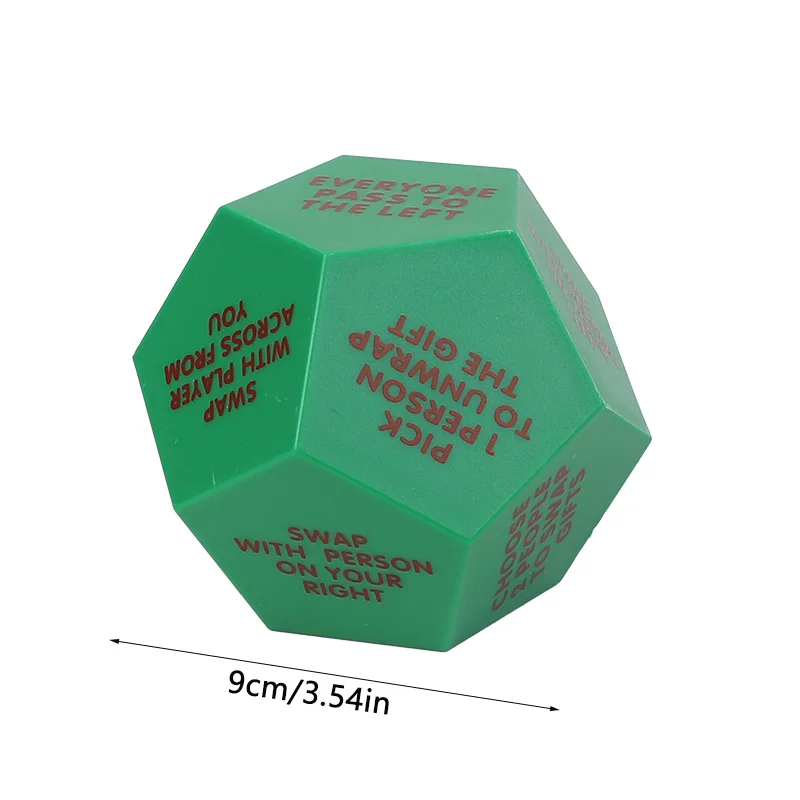 1/2 قطعة لعبة عيد الميلاد النرد السنة الجديدة مهرجان هدية تبادل الأسرة لعبة اللعب ديكور المنزل 12 الوجهين مع 12 كلمة عمل فريدة من نوعها #4
