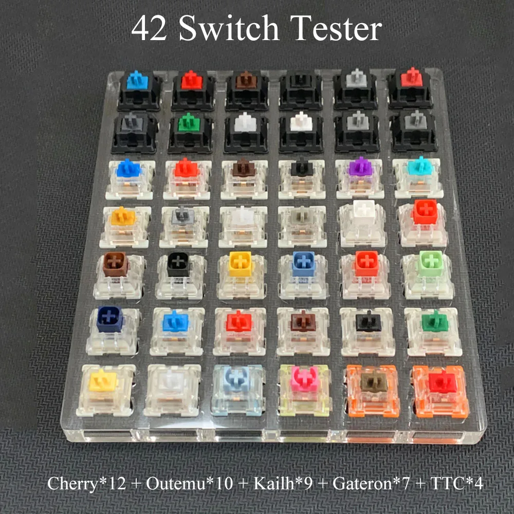 Mechanical Keyboard Swicth Tester Cherry Kailh TTC Gateron Outemu Box Axis Black Red Blue Shaft Tester with Transparent Keycaps