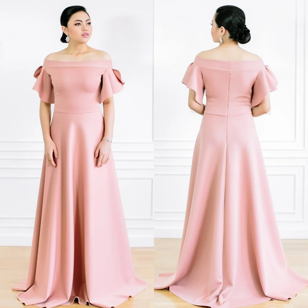 

Customized Jersey Ruched Quinceanera A-line Off-the-shoulder Bespoke Occasion Gown Long Dresses