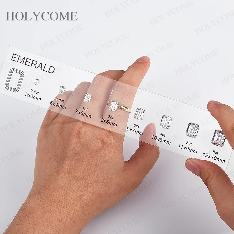 Aangepaste vergelijking grafiek kit set referentie verschillende mooie vormen edelsteen 5A zirkonia diamant karaat maten voor juwelierszaak