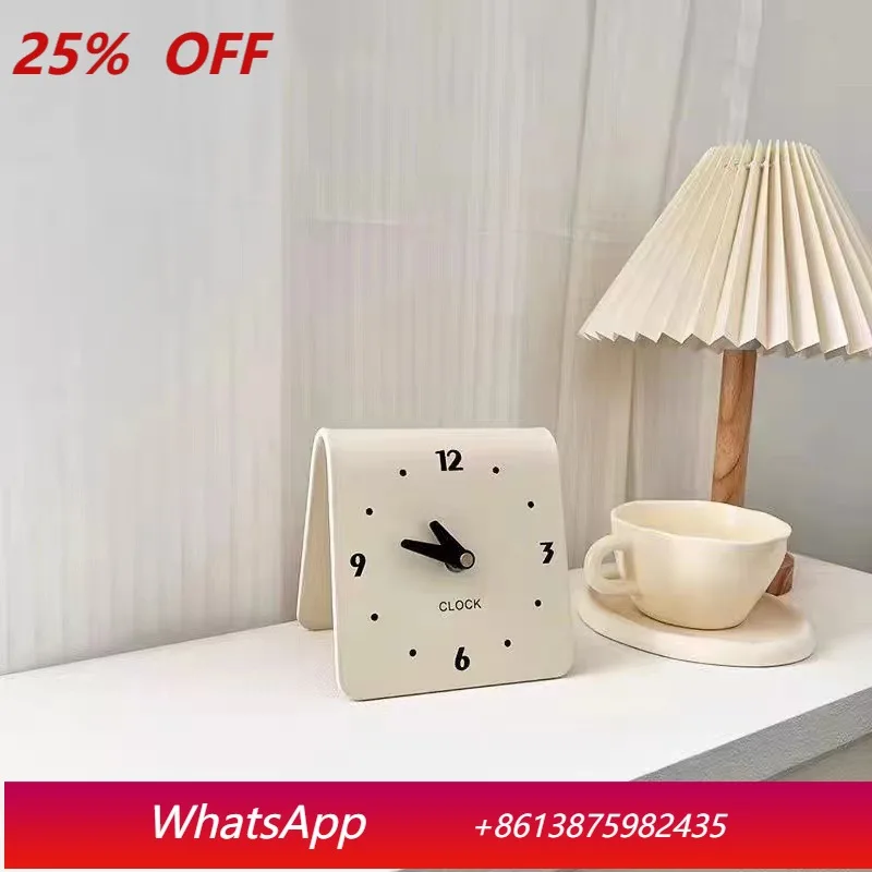 

LTT cream desktop clock living room home modern creative desktop clock