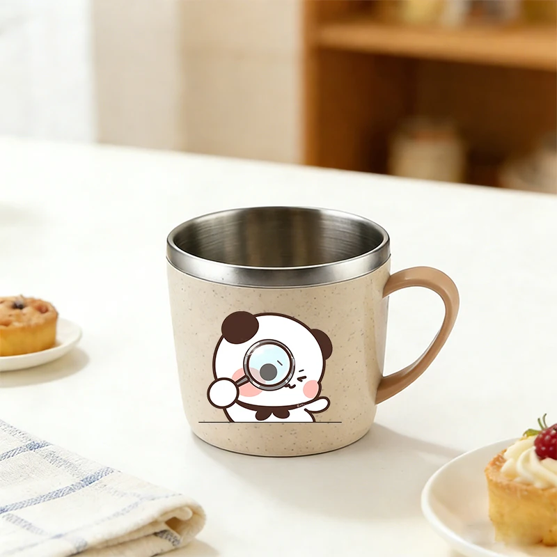 

Bubu Dudu Boy Girl Water Cup Yier Bear Panda 304 Stainless Steel Cup cute Handle Coffee Milk Mug Drink Water Bottle Home Gift