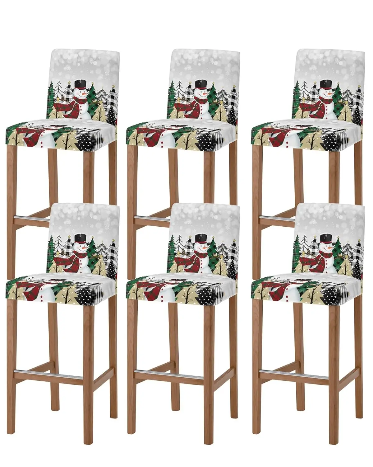 

Серый рождественский чехол для стула в виде снеговика, эластичный, съемный, с подлокотниками, для паба, столовой, кафе, 6 шт., на заказ