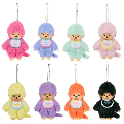 Monchhichi Keychain Cartoon Backpack Hanging Charms Cute Monchichi Doll Pendant Birthday Party Gifts 몬치치 키링