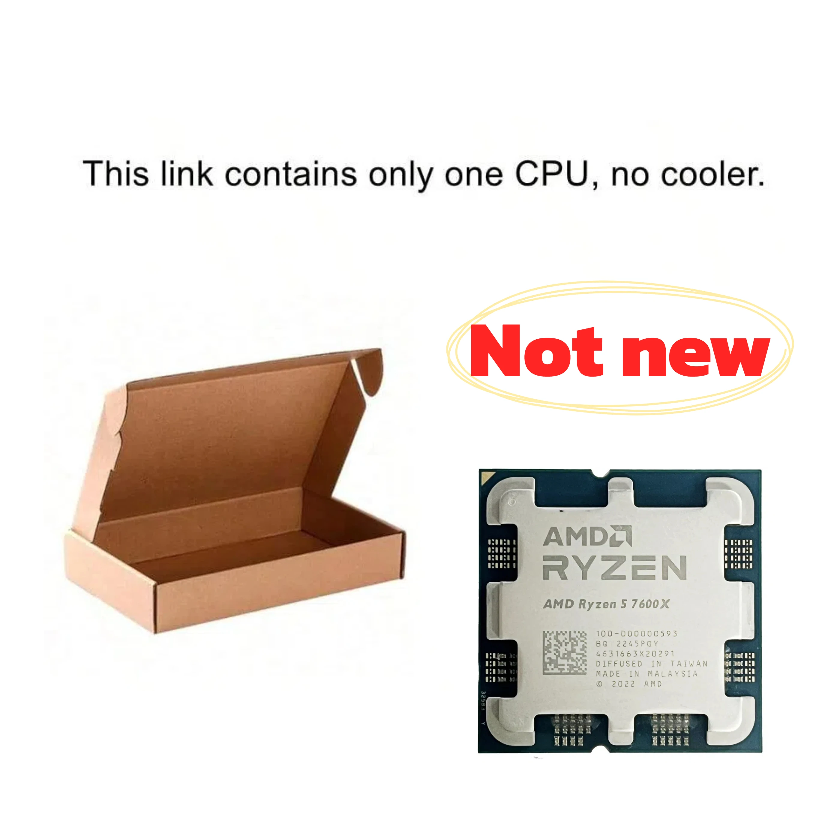 AMD Processseor Ryzen 5 7600X R5 7600X 4.7 جيجا هرتز 6 كور 12 خيط 105 واط مقبس AM5 وحدة المعالجة المركزية