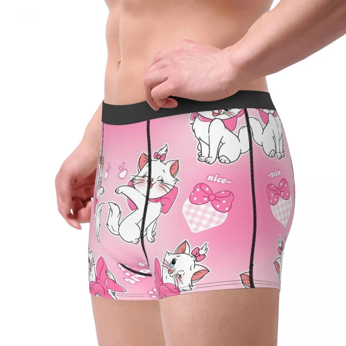 Personalizzato Divertente Animale Divertente Marie Cat Boxer Pantaloncini Mutandine Mutande maschili Stretch Cartoon Movie Slip Intimo