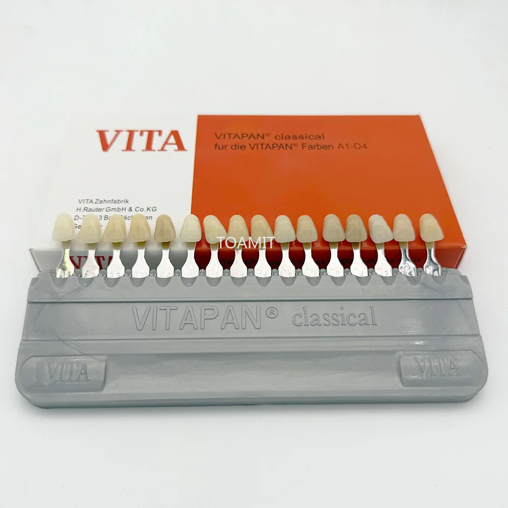 VITAPAN Classic 16‑Color Dental Shade Guide – Porcelain Tooth Color Comparison Plate for Whitening & Restoration Matching