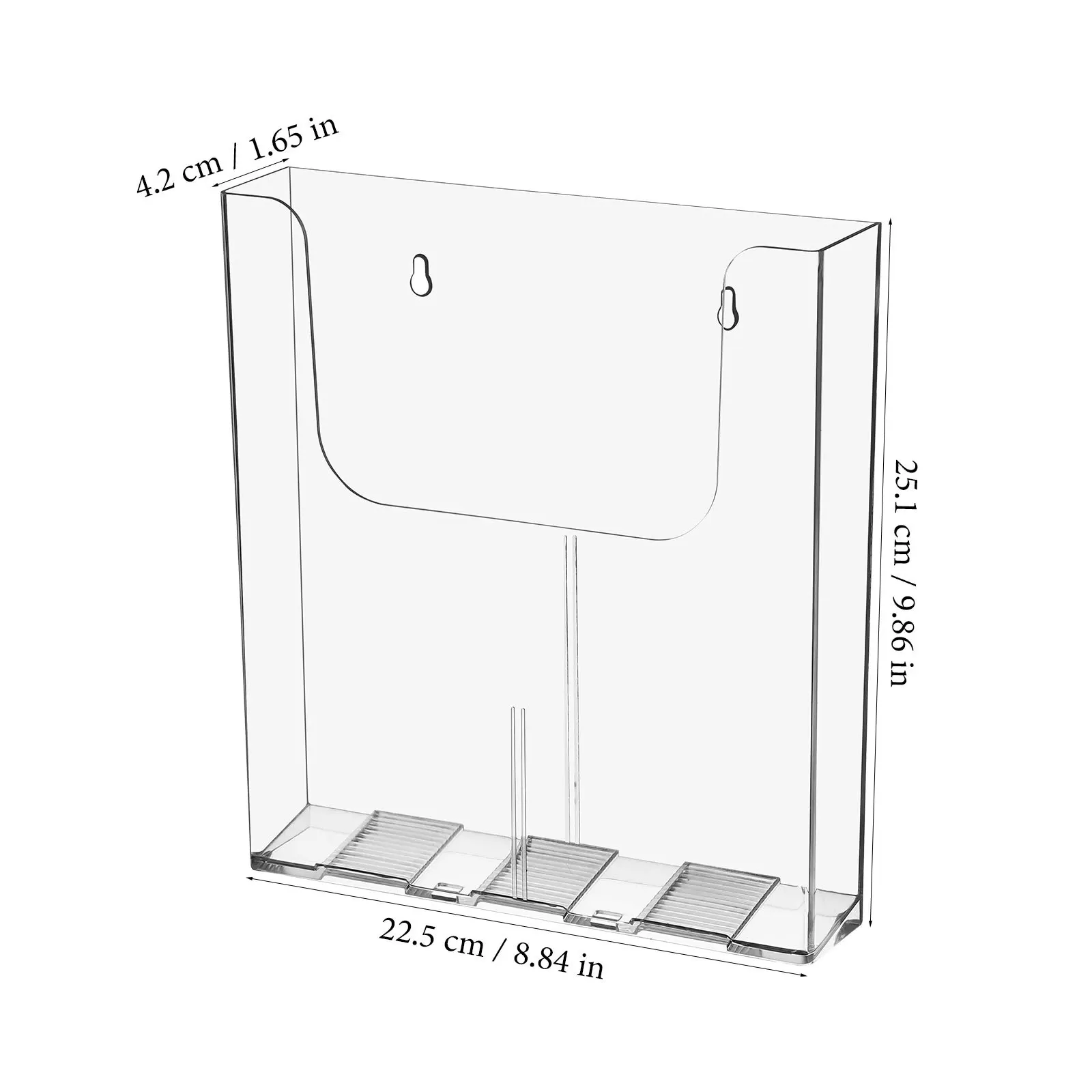 2 قطعة حامل الملفات شنت A4 واضح الاكريليك كتيب الطيارة رف شاشة للمكاتب مولز الفنادق مجلد حامل لملف الحائط #2