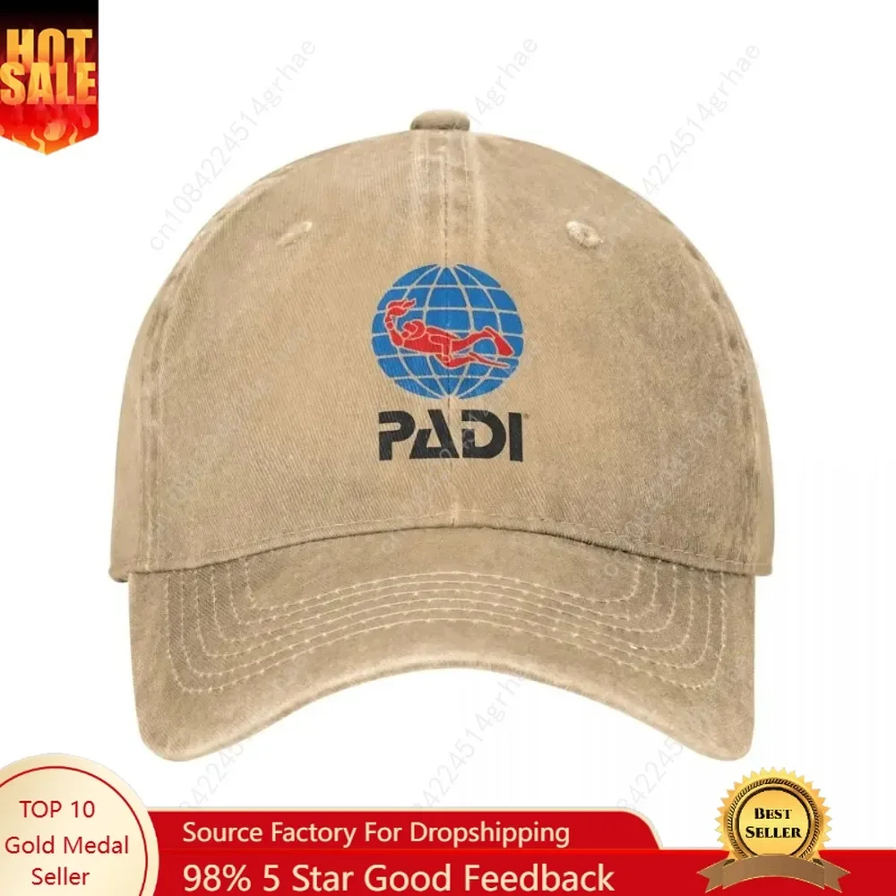Scuba Driver Padi Washed Baseball Cap Popular Logo Vintage Trucker Hat Summer Unisex-Teens Kpop Design Snapback Cap