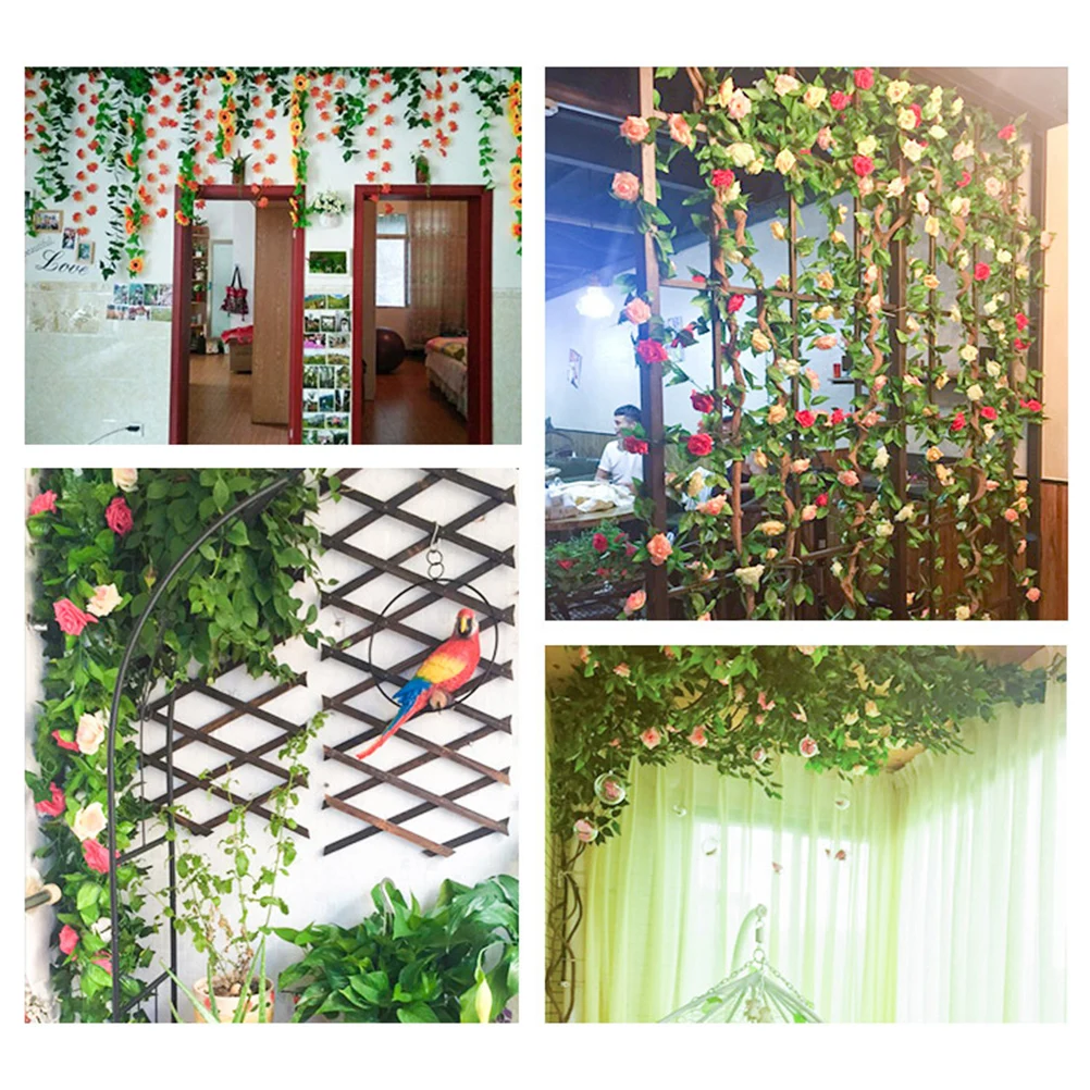 

Artificial Rose Decor Garland Rose Flower Vine Vibrant Flower Vine Wedding Home Office Reusable Floral VinesRose