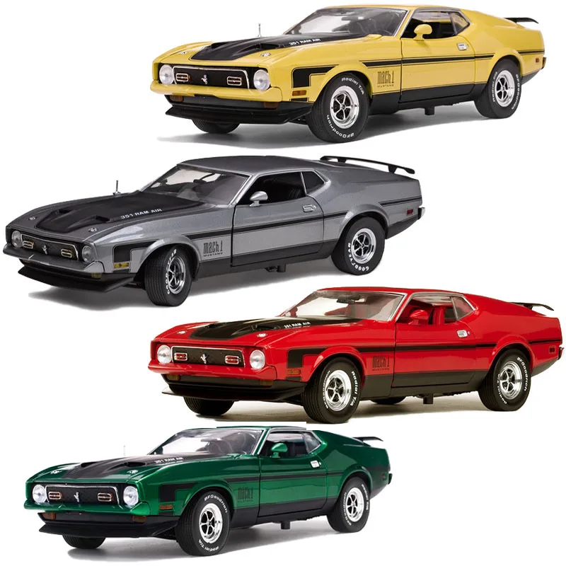 SunStar 1:18 Scale 1971 Ford Mustang Mach I Simulation Alloy Car Model Static Display Collectible Gift Toy Souvenir Decration