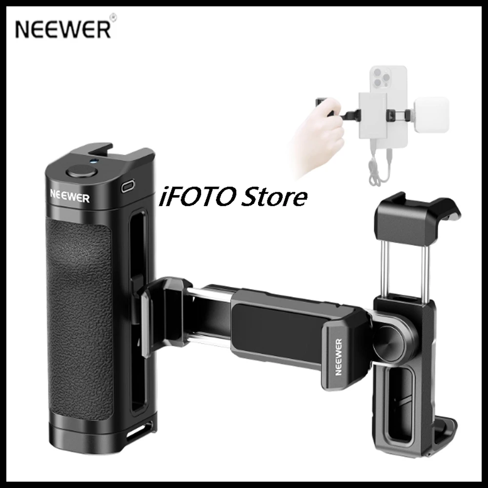 NEEWER PA028E Bluetooth Side Handle with Phone Holder & SSD Holder for 15 Pro Max Samsung T5/T7/T9 SSD