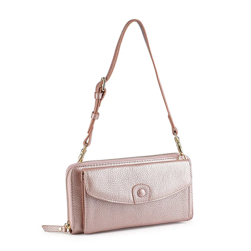 Multifunctional Genuine Leather Purse Bag 2026New Card Holder Women Wallet Fashion Ladies Cow Leather Evening Clutch