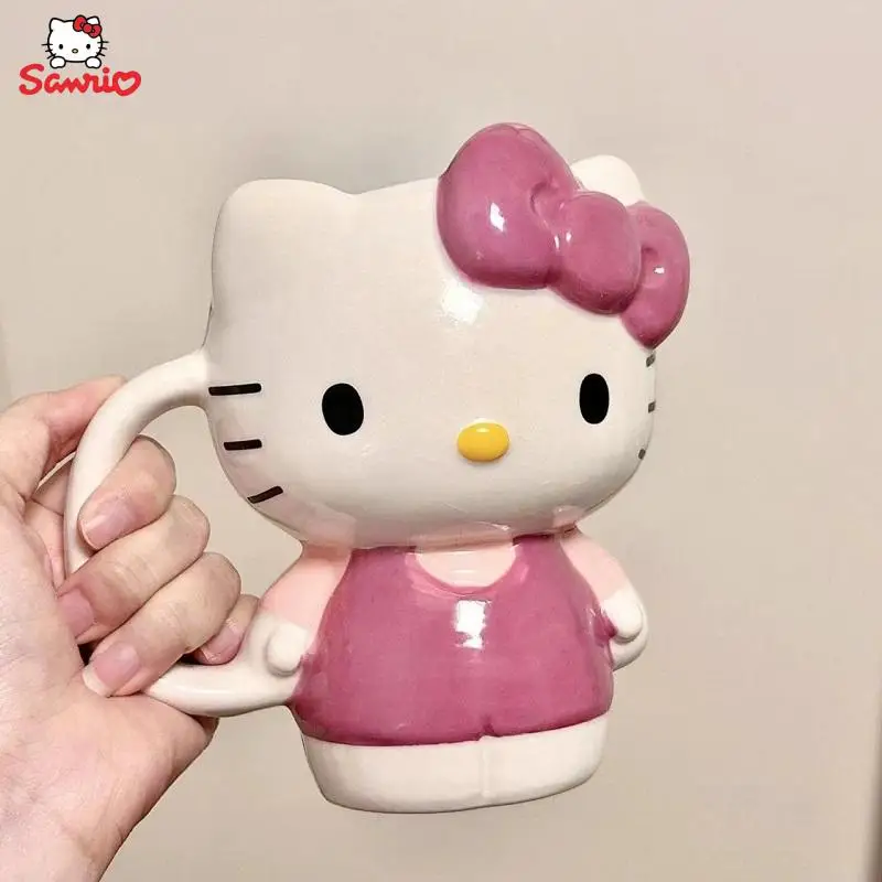 

500Ml Hello Kitty Ceramic Cup Anime Cartoon Sanrio Eat-Resistant Ceramic Cup Juice Water Coffee Mug Funny Kitchen Drinkware Gift