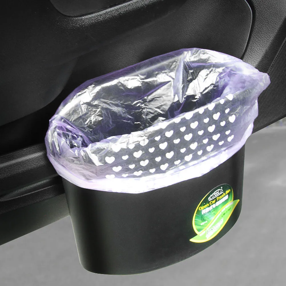

Stylish Car Garbage Can Black Multifunctional Trash Bin For Vehicle Office Room Storage Holder Mini Waste Basket Durable Travel