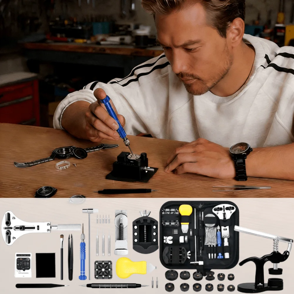 1 Set Watch Repair Kit, Professional Watch Repair Tools, Watch Link Removal Tool Kit, Watch Case Opener, Watch Press Set