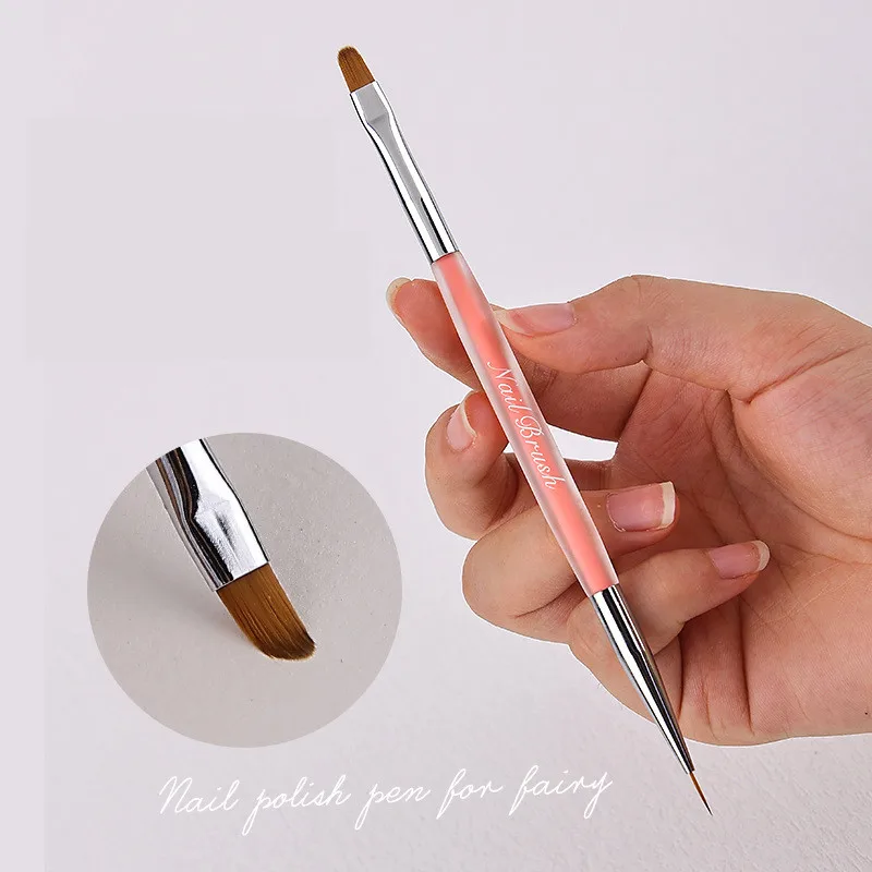 1/4PCS Double Head Crystal Handle Nail Brush Liner Brush Painting Pen Gel Brush Crystal Nail Art Manicure