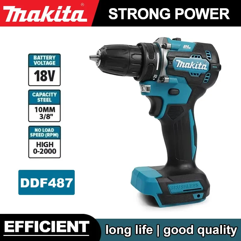 

Makita DDF487 Cordless Brushless Electric Drill Driver Compact High Torque LXT Electric Variable Speed Brushless Motor Tool