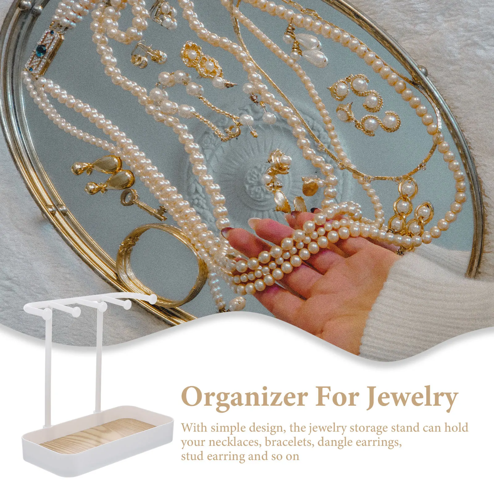 

Elegant Jewelry Organizer Stand for Necklace Earring Bracelet Tabletop Storage Display Holder Earring Display Stand