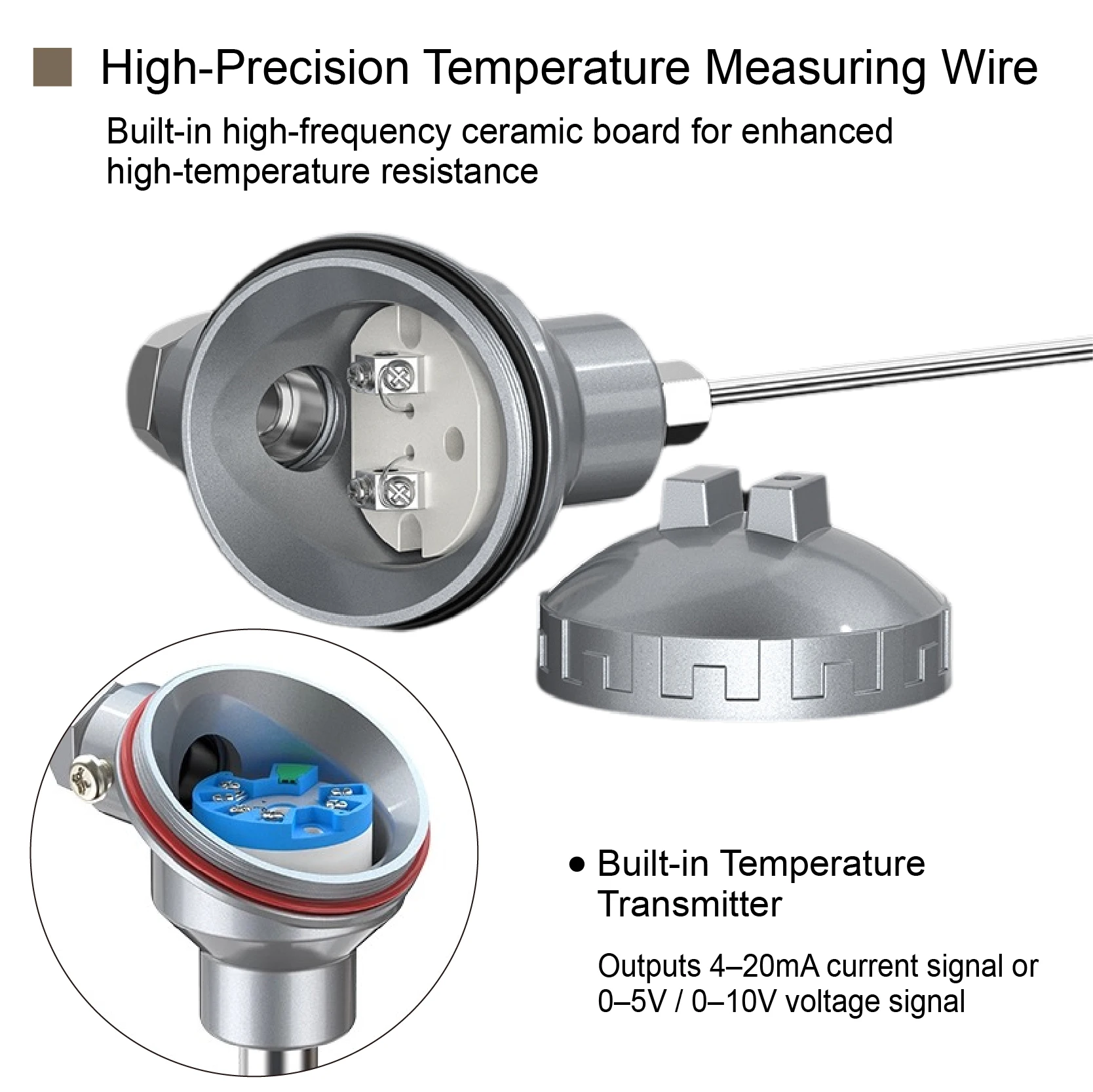 500MM K Type Thermocouple Pt100 Rtd Armored Temperature Sensor Wrnk-131 Wzp-131 Spring Loaded High Temp Probe No Fixed Mount