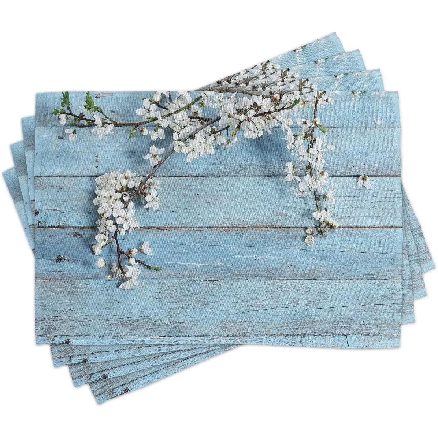 

Набор из 4-х ветвей цветущих теплых сезонных цветов на весенних моющихся тканевых салфеток для столовой