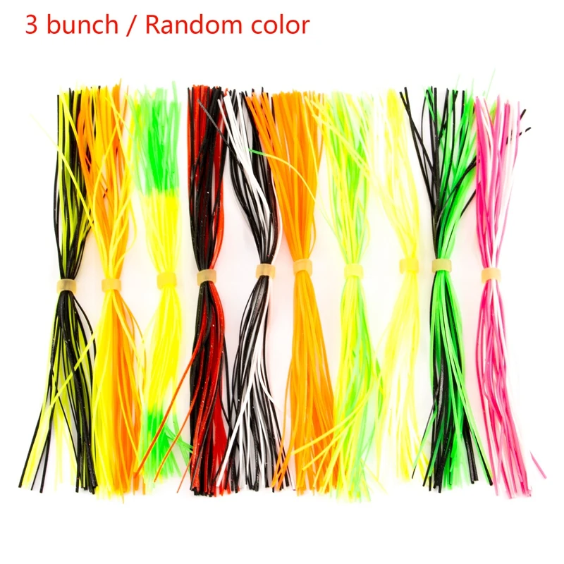 

150 Strands Bundles Silicone Skirts Fishing Accessories Jig Lures Squid Rubber Skirt Spinnerbait Skirt Lure Mixed Color