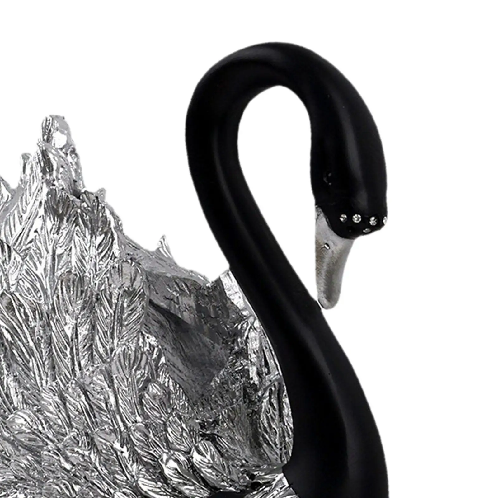 Black Swan Statue Decorative Resin Craft Modern Table Centerpiece Collectible Figurine for Fireplace Cabinet Bedroom Shelf Decor
