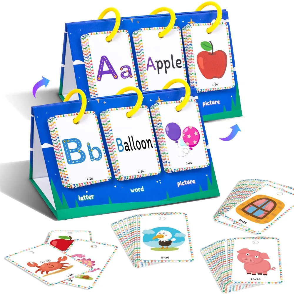

78 Alphabet Desktop Cards Word Cognition Early Learning Graphic Educational Parent Child Interactive 3D Fun Useful