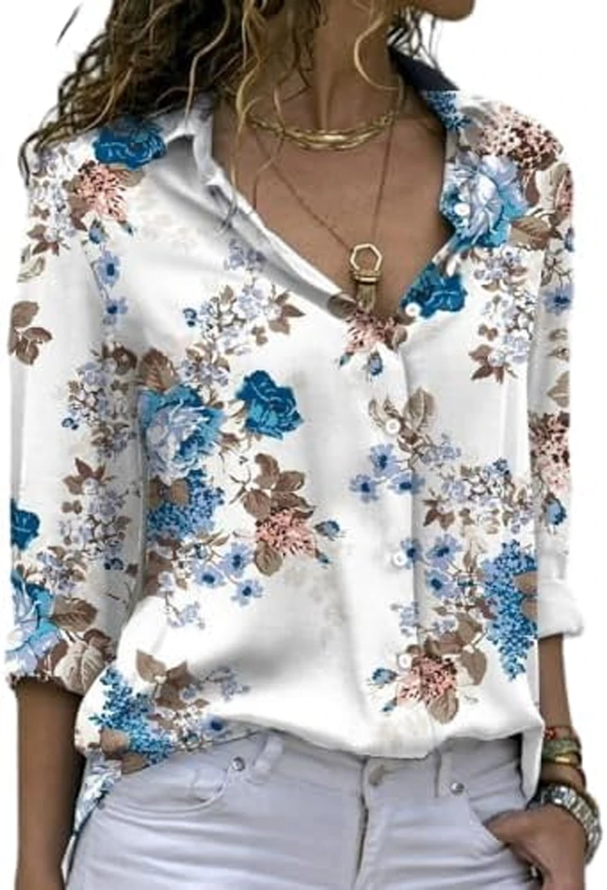2026 Women's Fashion Comfortable Soft Long Sleeve Lapel Shirt Colorful Gradient Butterfly 3D Printed Shirt Street Focus Goddess
