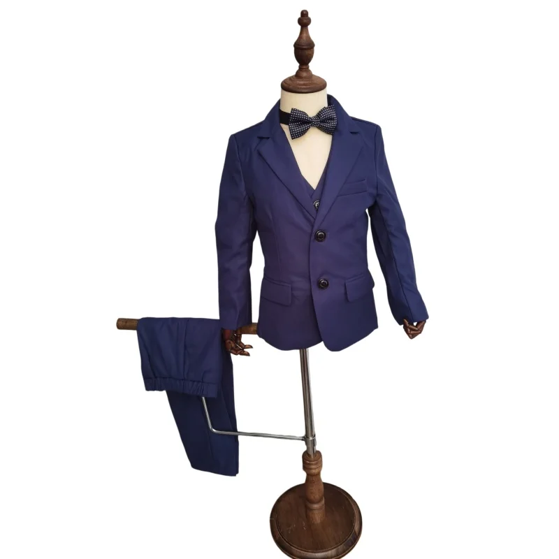 Boys Slim Fit Formal Suit Set for Wedding Kids Birthday Photography Costume Children's Piano Host Speech Performance Dress