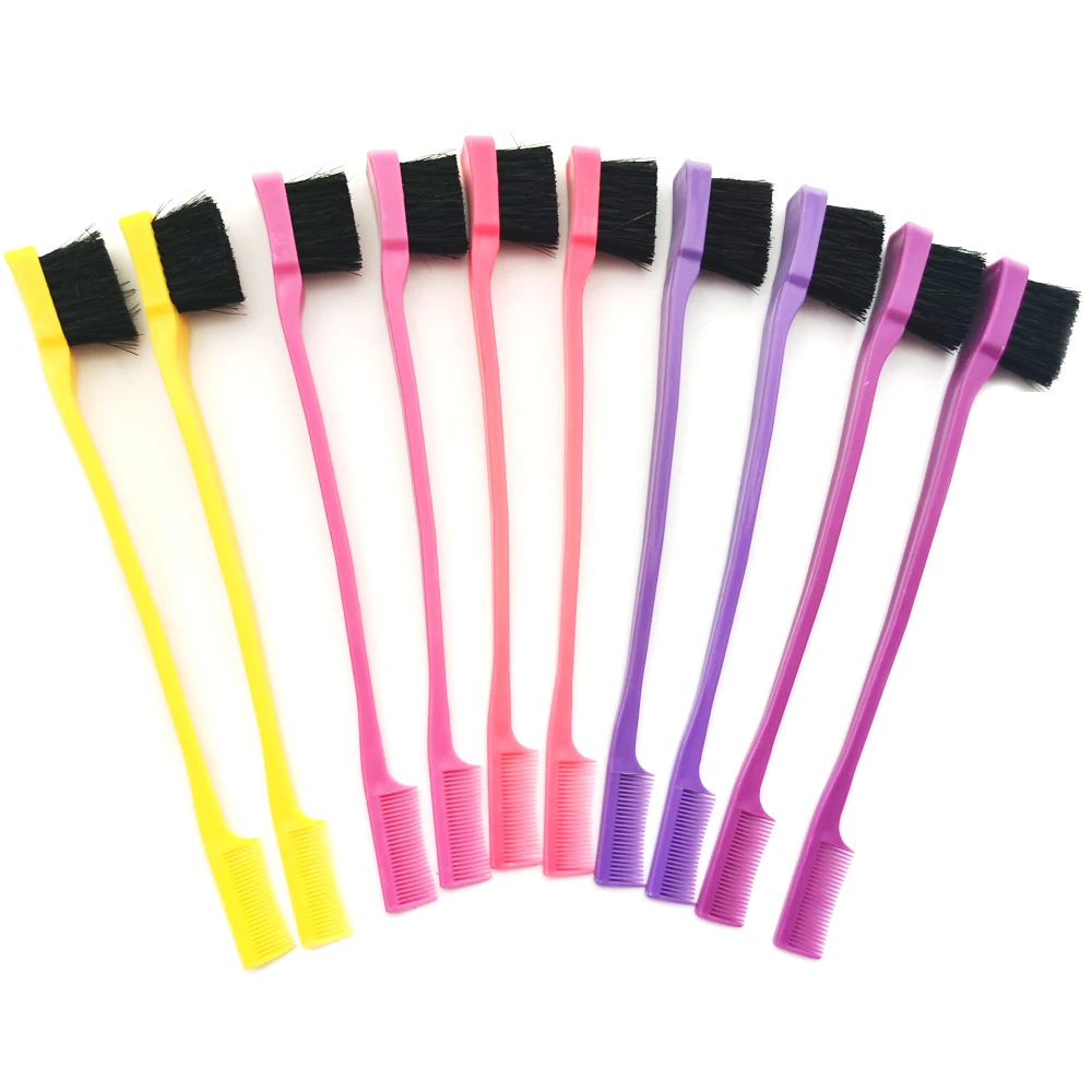 

1Pcs Hair Edge Brush Double Sided Edge Control Hair Brush Comb Eyebrow Brush Smooth Grooming Hair Styling Brush Edges Brush