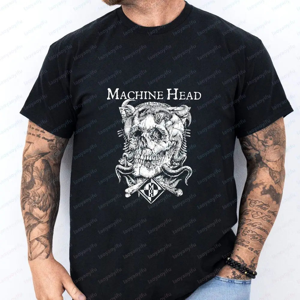 Machine Head - Printed Shirt, Casual Trendy Short-sleeved, Suitable for Both Men and Women, Large Size, Comfortable T-shirt