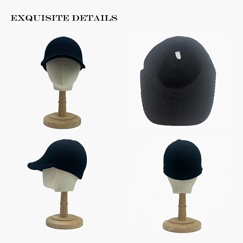 Topi Baseball Kasual Sederhana Hangat untuk Luar Ruangan, Desain Jalanan Serbaguna, Model Baru Pria Wanita Retro Polos Bergaris Rajutan Wol