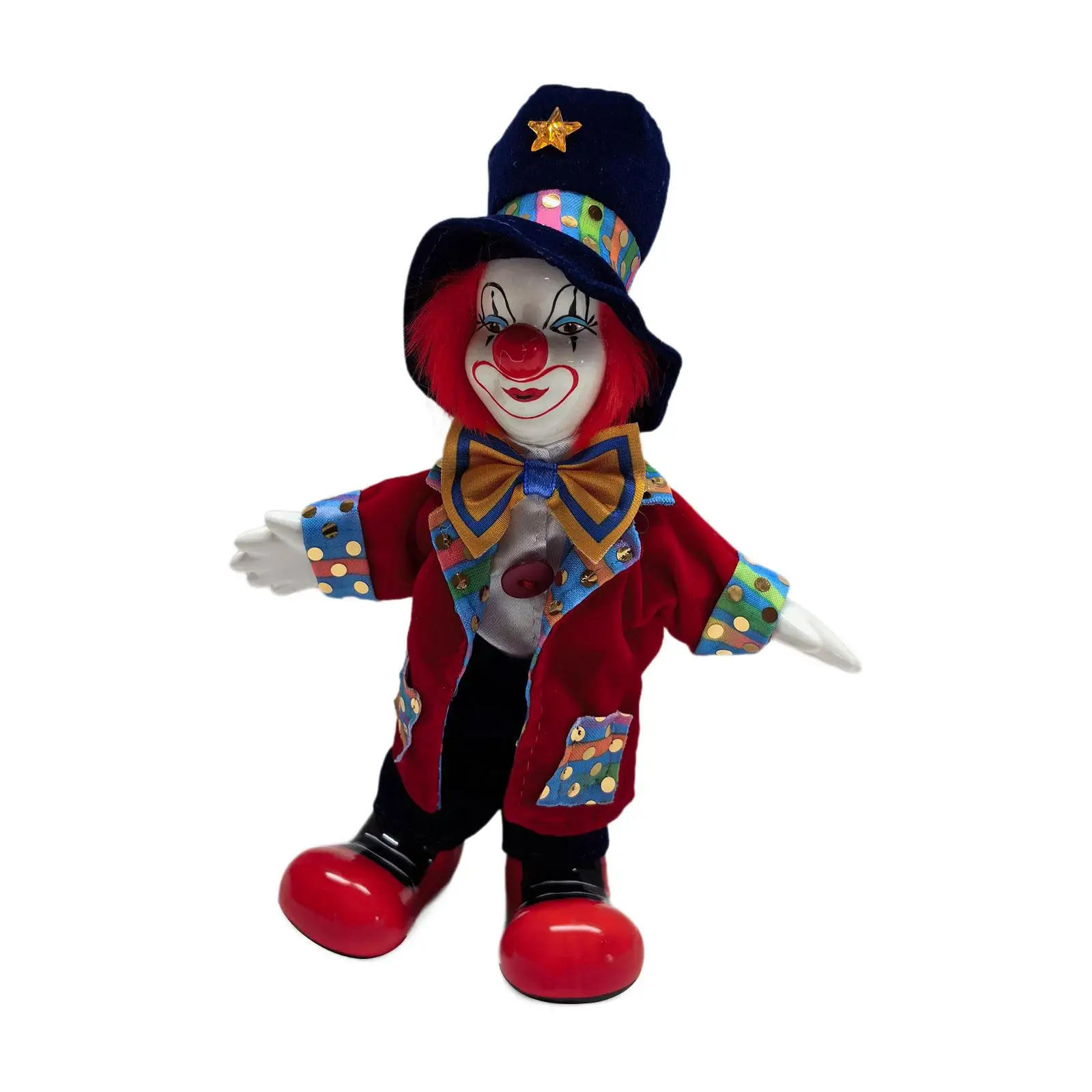 Clown Doll Figure Collectible Craft Desk Ornament Halloween Ornament Clown Model 18cm for Party Home Bedroom Desktop Decor