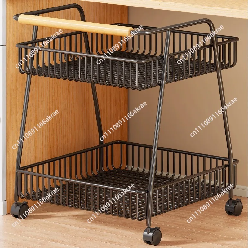 Book shelf under the table Floor-to-ceiling wheeled mobile trolley Household multi-layer storage