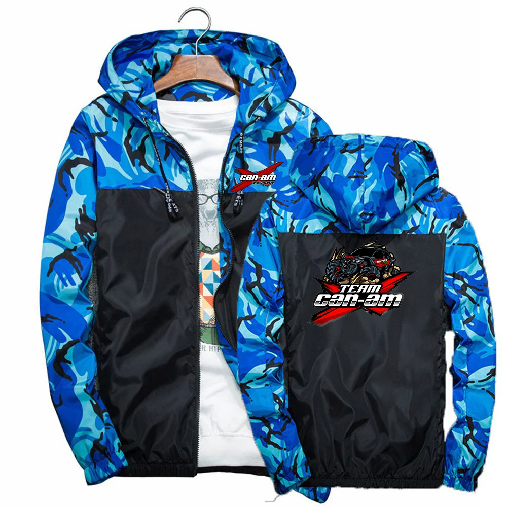 2022 Can Am Spyder Motorcycles Men's New Splicing Camouflage Jackets Zipper Hoodies Casual Wear Windbreaker Coats Tops Clothing