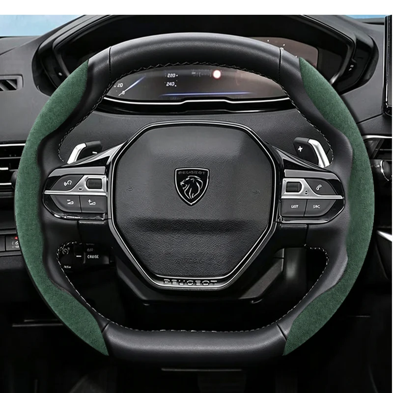 Steering Wheel Cover  Suitable for Peugeot Carbon Fiber Texture Models Such as 208 E-208 Partner, Rifter, 308 E-308, 408