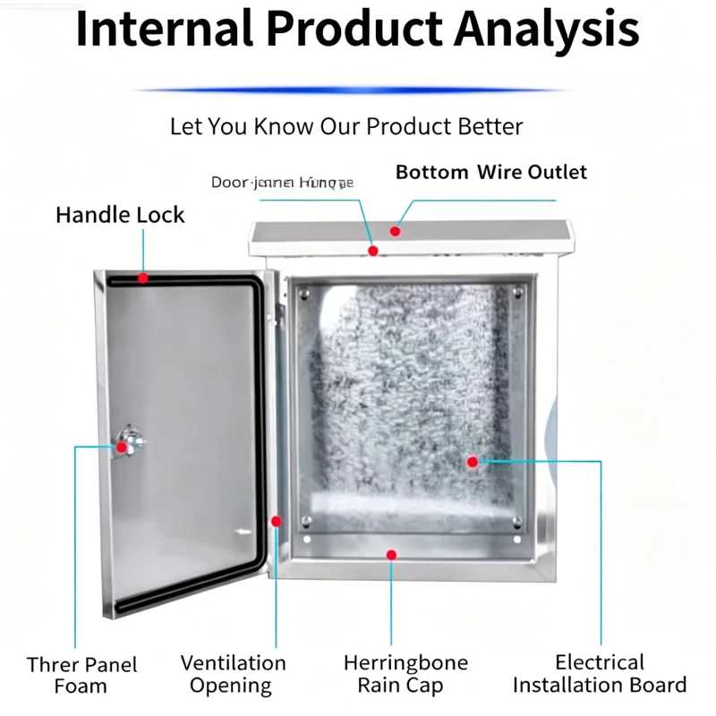 Outdoor Rainproof  Stainless Steel Monitoring Distribution Box High Voltage Safety Lock Electrical Control Cabinet