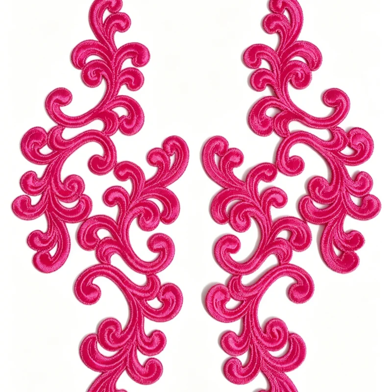2 paires d'accessoires de robe brodés exquis pour le DIY, qui peuvent être cousus sur des robes de mariée, des robes de soirée et des jupes.