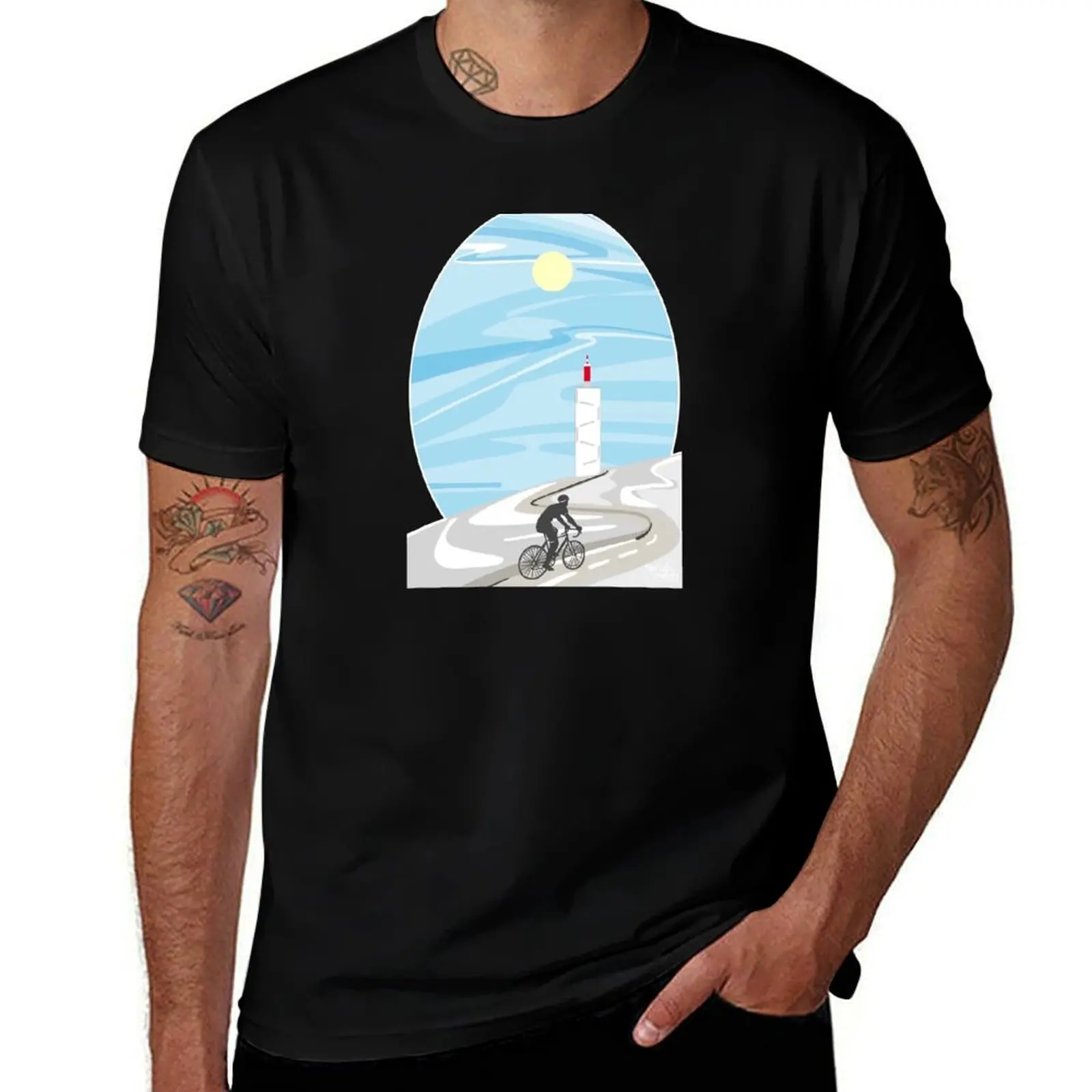 Mont Ventoux - Abstract art T-Shirt Minimalist Plain Crew Neck T-Shirt