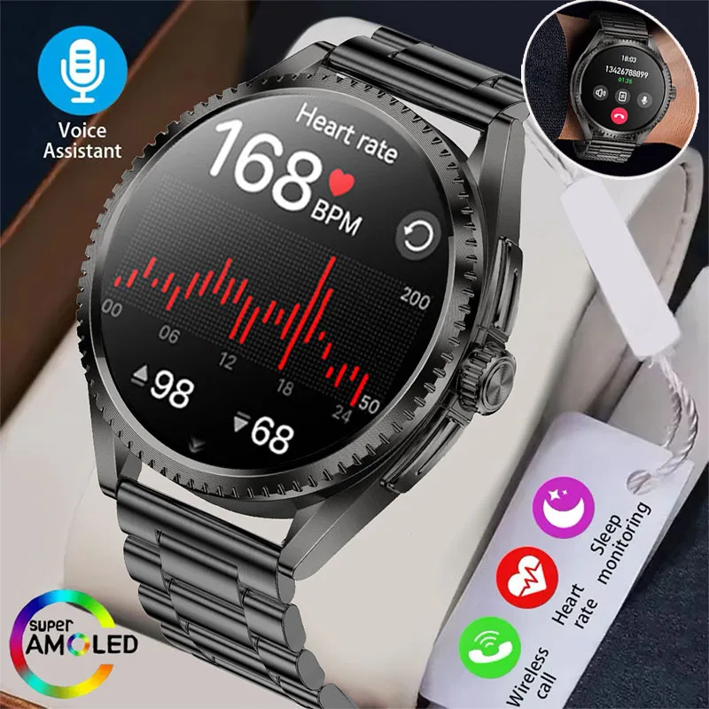 

GEJIAN Смарт-часы 1,75-дюймовый AMOLED NFC Мониторинг сердечного ритма Светодиодный фонарик Bluetooth Вызов GPS Отслеживание отслеживания Мужские умные часы