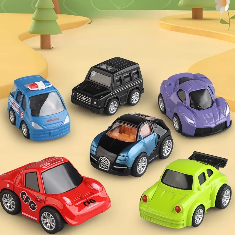 

Children's Toy Parking Scene Car Boy Pull Back Alloy Car Model Q Version Cartoon Toy Car
