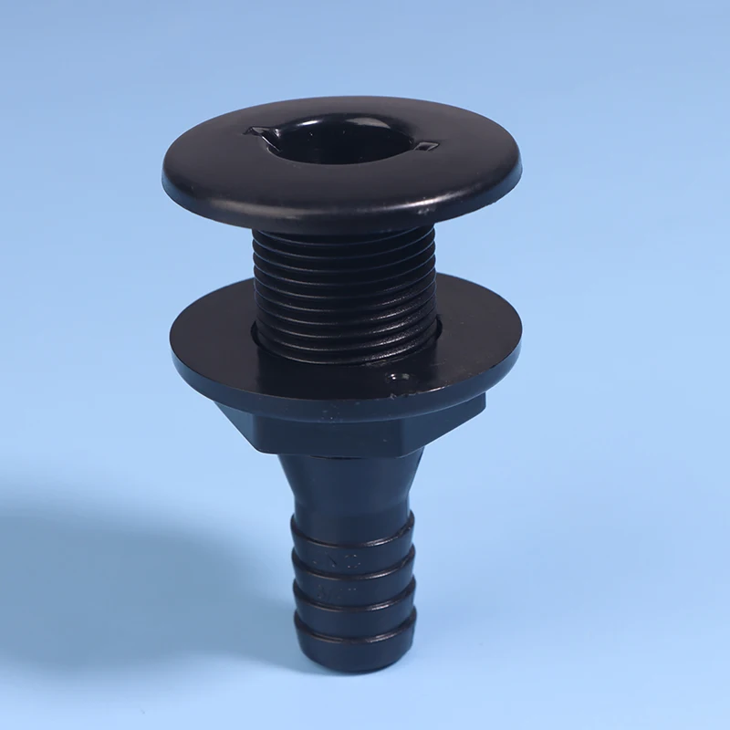 

● Соединитель для лодки через корпус 3/4 дюйма, прямой, из АБС-пластика, соединитель для шланга, сливной патрубок, аксессуар для слива воды, фитинг для лодки через корпус