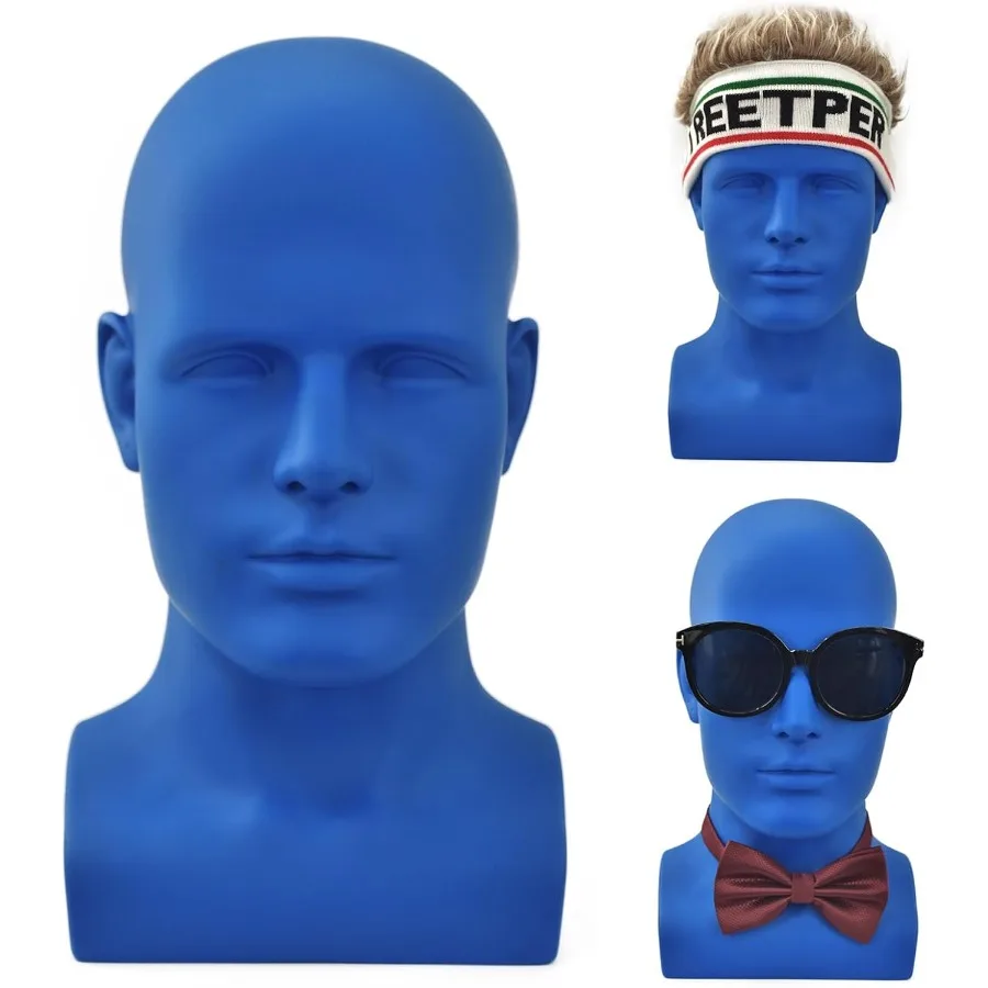 

PVC Male Mannequin Head Professional Manikin Training Head for Display Headphone Game Console Hats Wigs Jewellery Glasses Facem