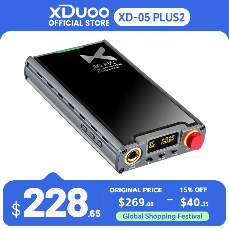 XDUOO XD05 PLUS 2 Portable DAC Headphone Amplifier AK4493SEQ PCM384KHZ/DSD256 MQA Bluetooth 5.1 UAC1.0/UAC2.0 Decoder Amplifier