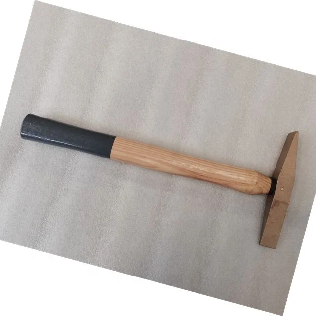 Non Sparking Tools Aluminum Bronze 0.2kg Scaling Hammer With Wood Handle