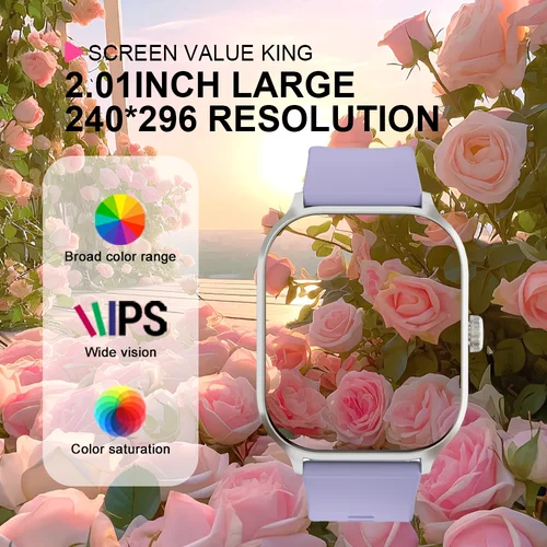 Imagen 2 del producto LAXASFIT 2025 nuevo reloj inteligente pantalla HD de 2,01 pulgadas Bluetooth podómetro de conversación IP68 impermeable 123 modos deportivos hombre mujer reloj de regalo