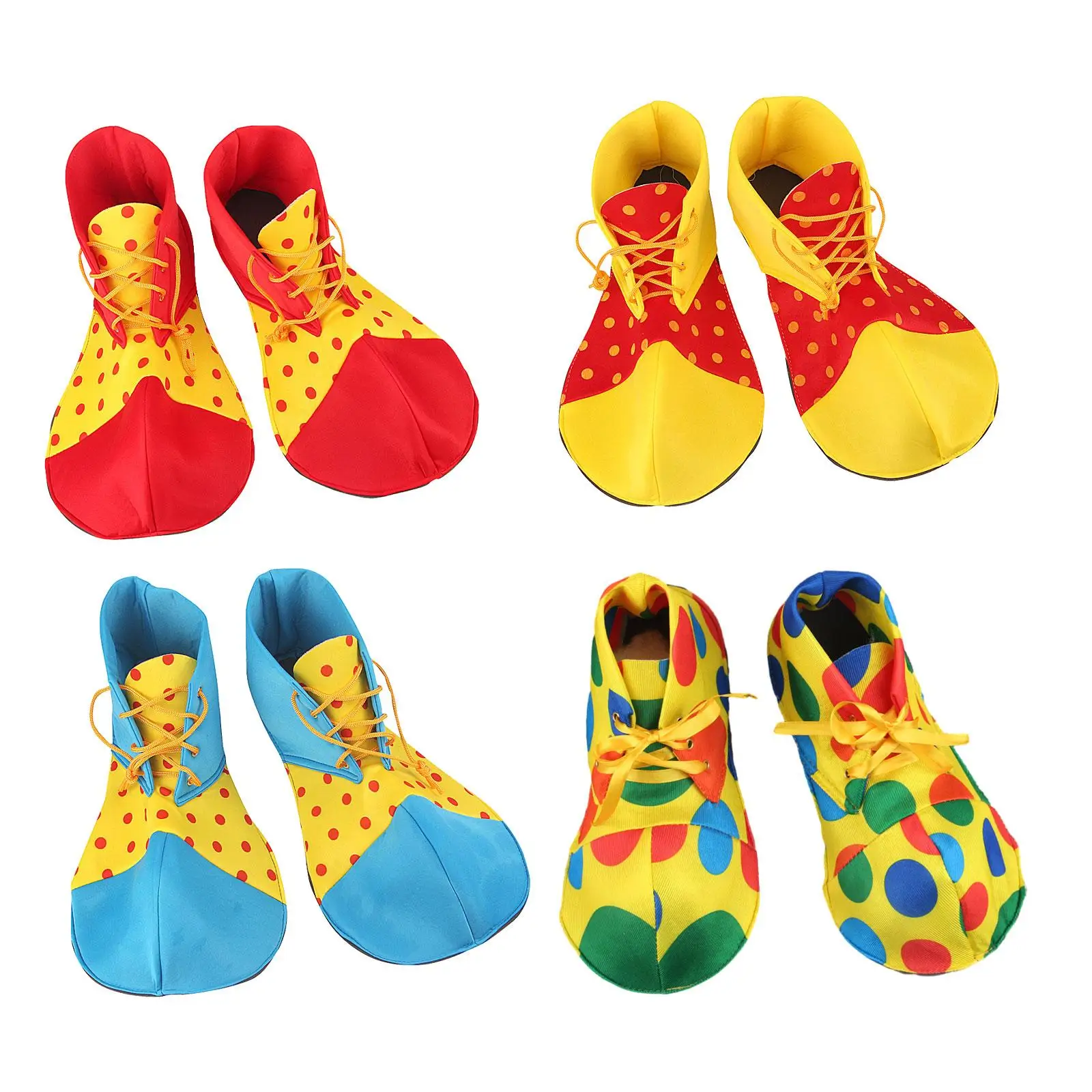 HiyyFloy Zapatos De Payaso De Halloween – Par De 35 Cm De Tela Colorida, Accesorios De Disfraz Para Adultos, Ideal Para Carnaval, Fiestas Y Actuaciones