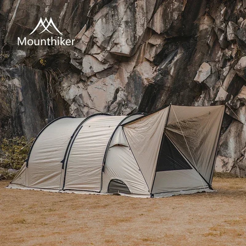 Mounthiker อุโมงค์แบบพกพา Camping เต็นท์กลางแจ้ง Family House พื้นที่ขนาดใหญ่ 2 ห้องนอน 1 ห้องนั่งเล่นท่องเที่ยวเดินป่า 4-8 คน