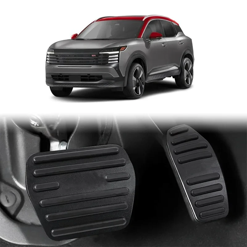 Car Gas Brake Pedal for Nissan Kicks SR P16 2025~2027 2026 Rubber Anti-Slip Footrest Stainless Steel Foot Cover Pad Accessories